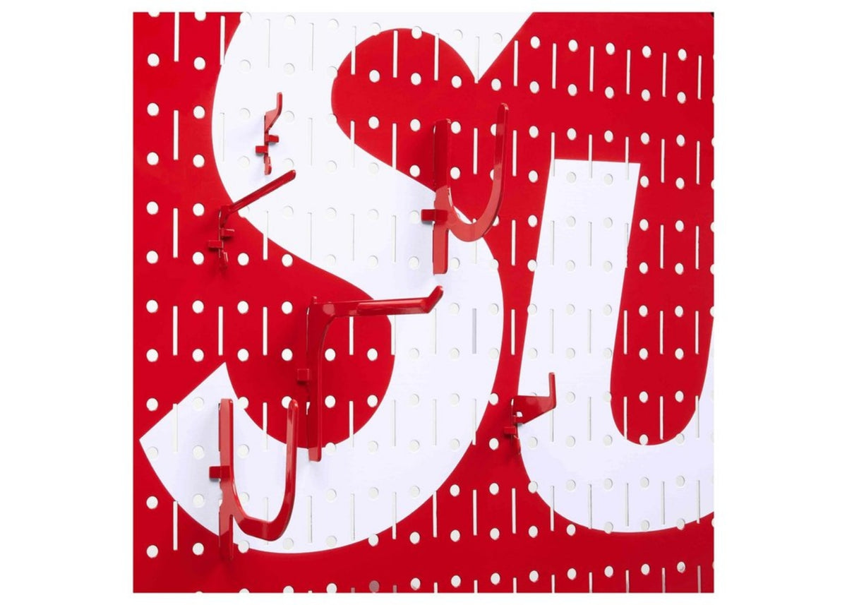 Supreme Wall Control Pegboard Panel (Set of 2) Red