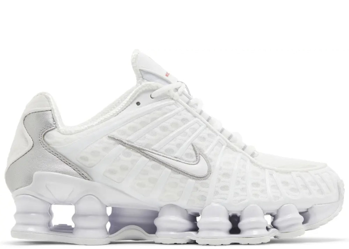 Nike Shox TL White Metallic Silver Max Orange (Women's)