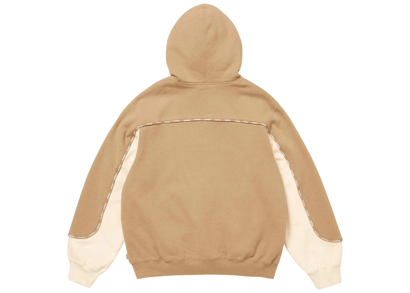 Supreme Piping Zip Up Hooded Sweatshirt Brown Dark Tan