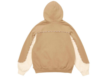 Supreme Piping Zip Up Hooded Sweatshirt Brown Dark Tan