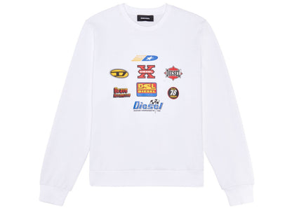 Diesel S-GINN-K24 Racing Logo Sweatshirt Bright White