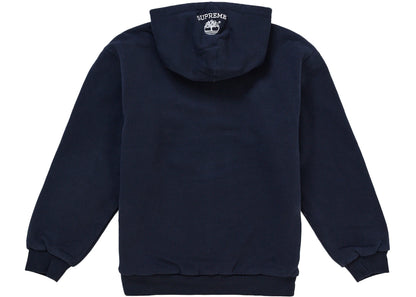 Supreme Timberland Thermal Lined Zip Up Hooded Sweatshirt Navy