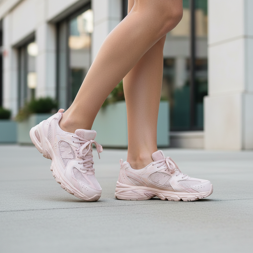 New Balance 530 Washed Pink On Foot