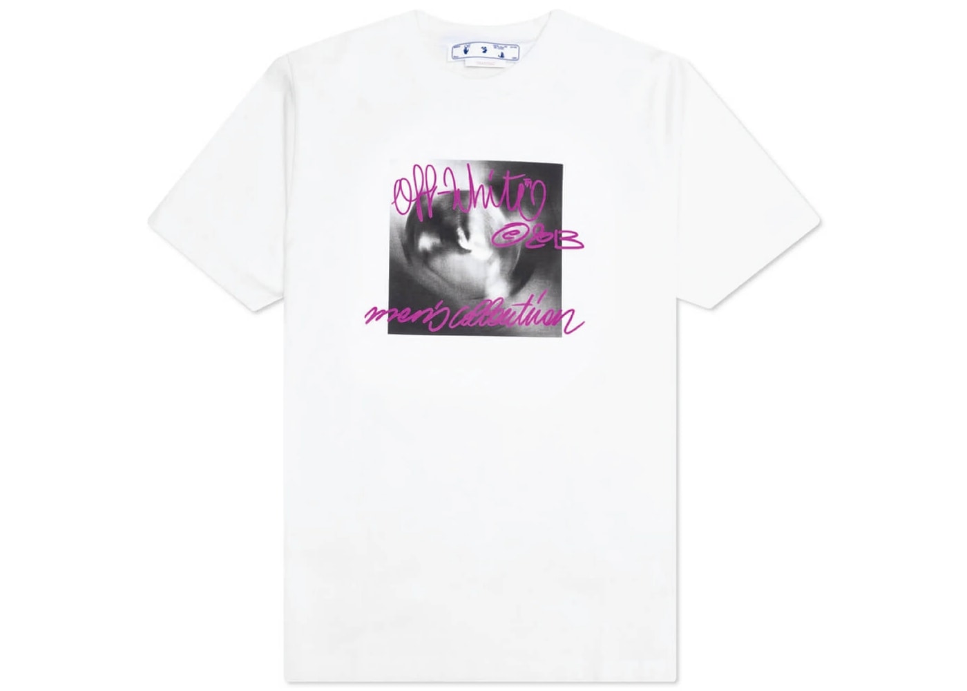 Off White Tornado Type Slim S/S Tee White Fuchia