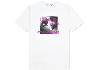 Off White Tornado Type Slim S/S Tee White Fuchia