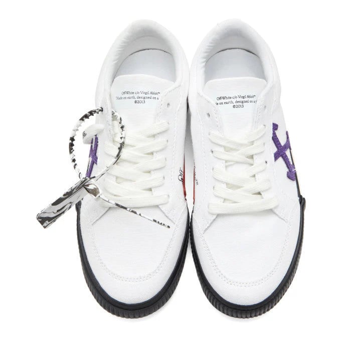 Off-White Vulcanized Vulc Low Top Canvas Sneakers White Purple (SS21)