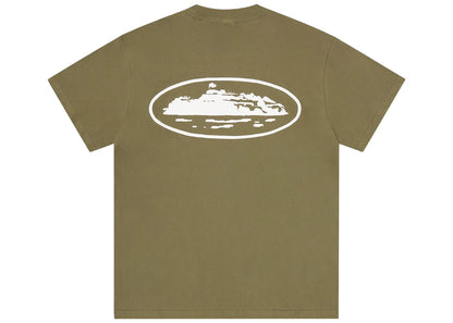 Corteiz Island Puff Print Tee Olive Green 