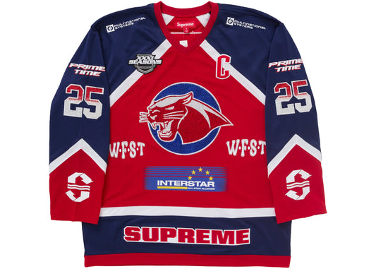 Supreme Rhinestone Hockey Jersey Red