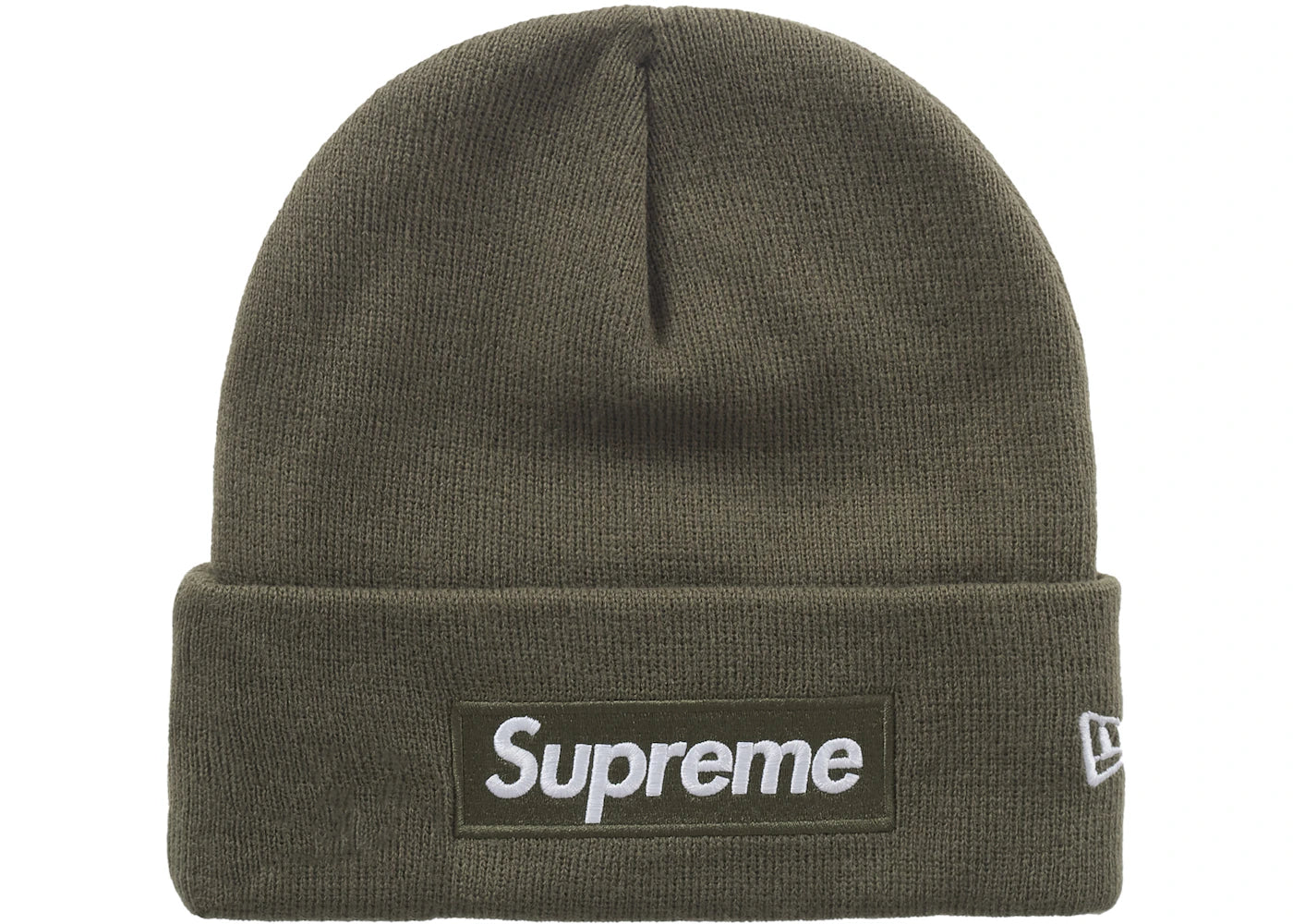 New Era Supreme Box Logo Beanie (FW25) Hat Green Olive
