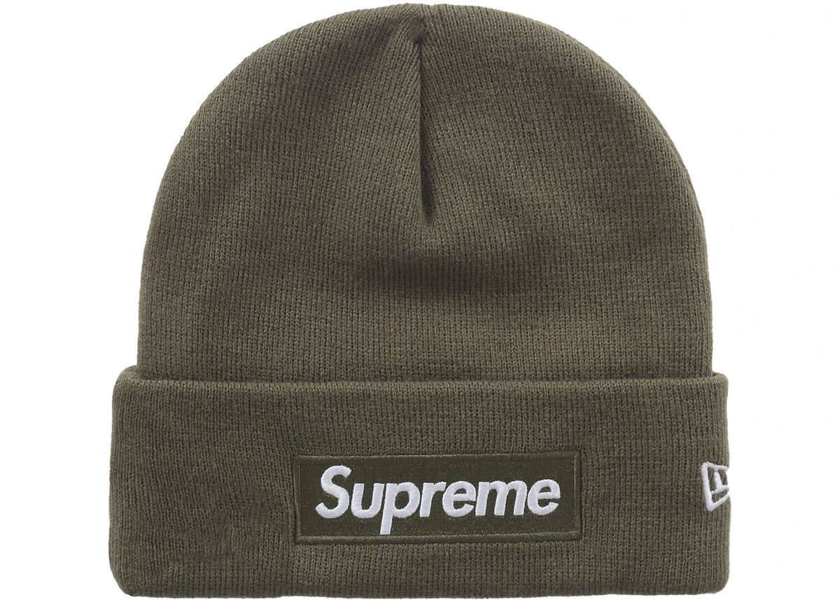 New Era Supreme Box Logo Beanie (FW25) Hat Green Olive