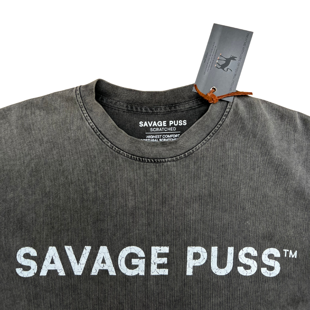 Savage Puss™ vintage heavy longsleeve T-shirt gray