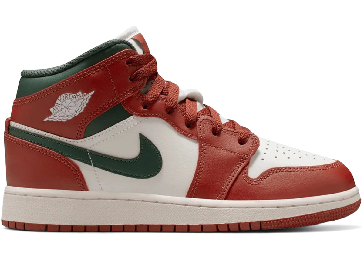 Jordan 1 Mid Redstone Midnight Green (GS)
