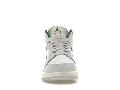 Jordan 1 Mid White Pure Platinum Pine Green (GS)