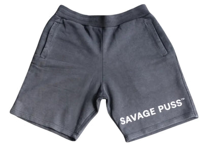 Savage Puss™ vintage black heavy shorts