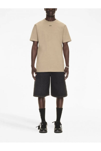 OFF WHITE Off Stitch Slim S/S Tee Beige