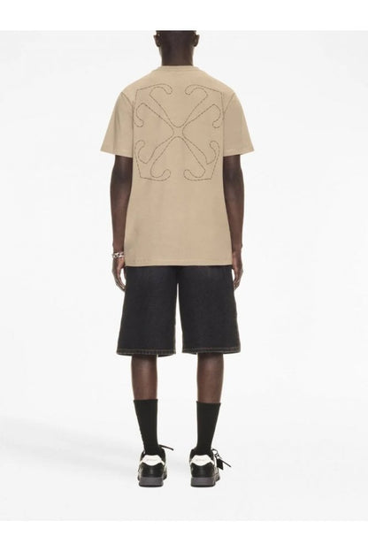 OFF WHITE Off Stitch Slim S/S Tee Beige