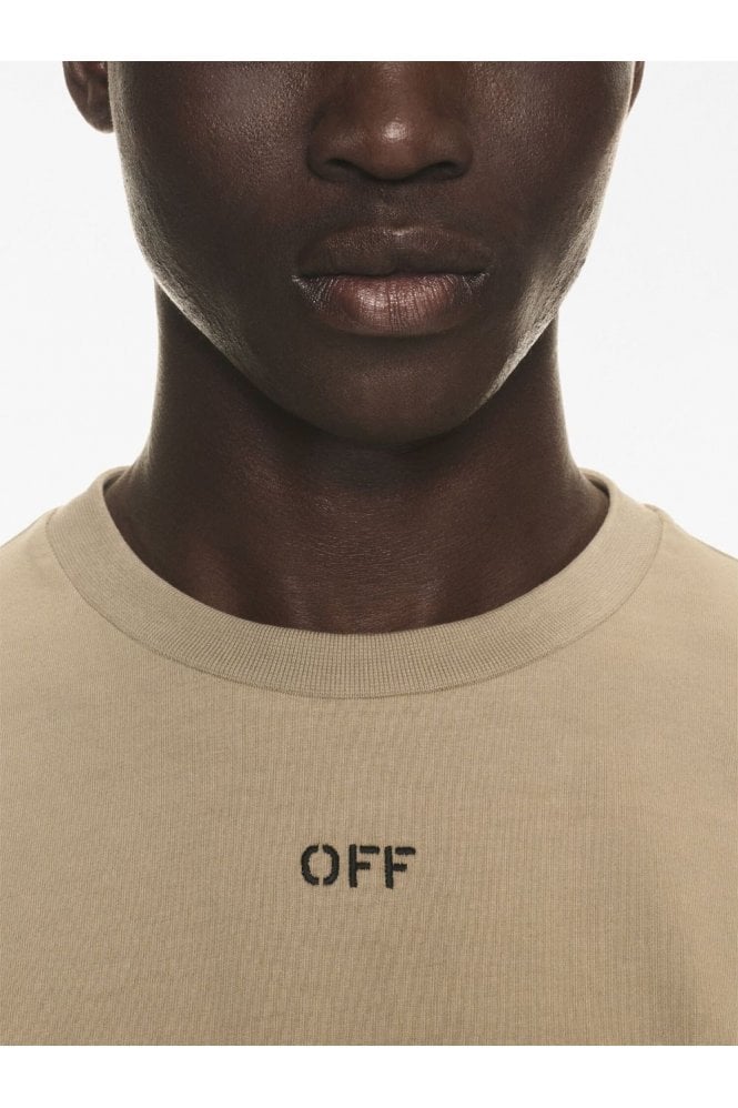 OFF WHITE Off Stitch Slim S/S Tee Beige