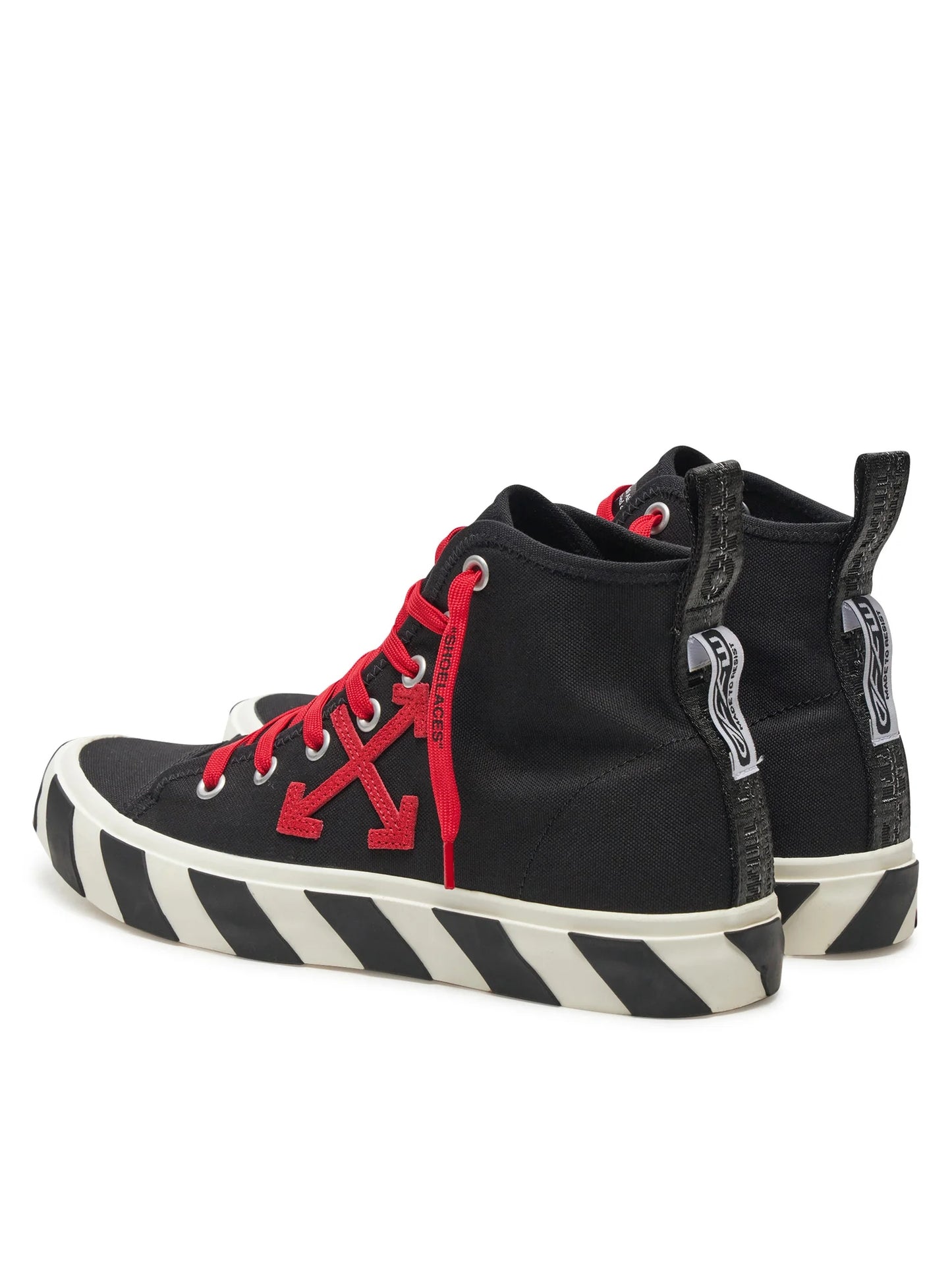 Off-White Vulcanized Hi Black Red Canvas Sneakers