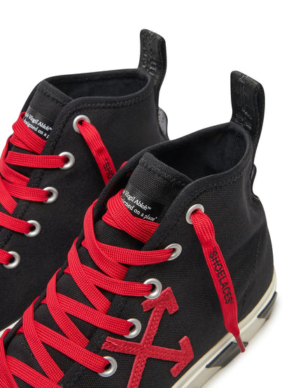 Off-White Vulcanized Hi Black Red Canvas Sneakers