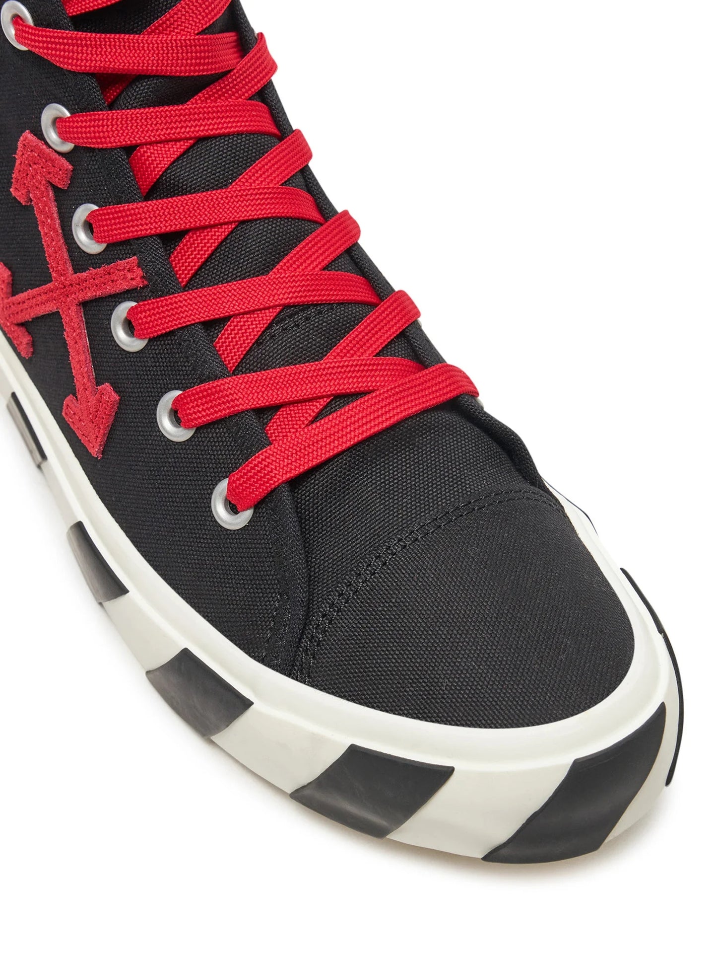 Off-White Vulcanized Hi Black Red Canvas Sneakers