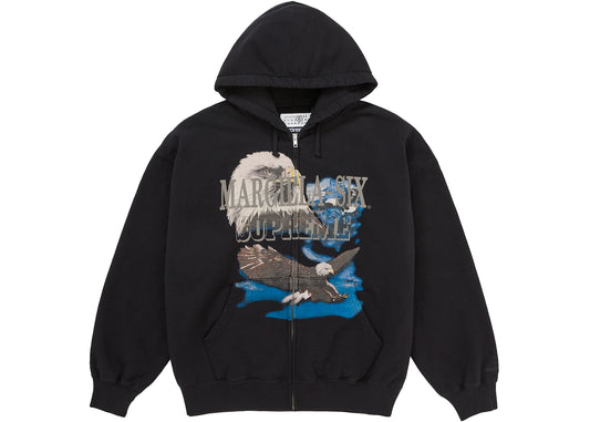 Supreme MM6 Maison Margiela Eagle Zip Up Hooded Sweatshirt Hoodie Black
