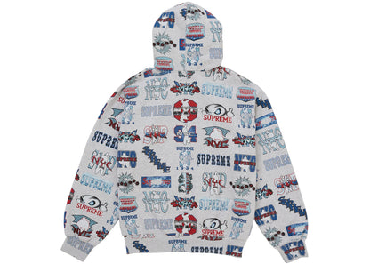 Supreme Flash Zip Up Hooded Sweatshirt White