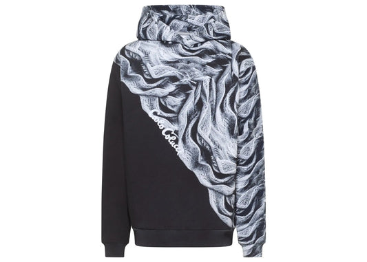 Carlo Colucci Artificial Knit Hoodie Black Grey
