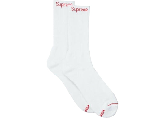 Supreme Hanes Crew Socks (1 Piece) White Ponožky