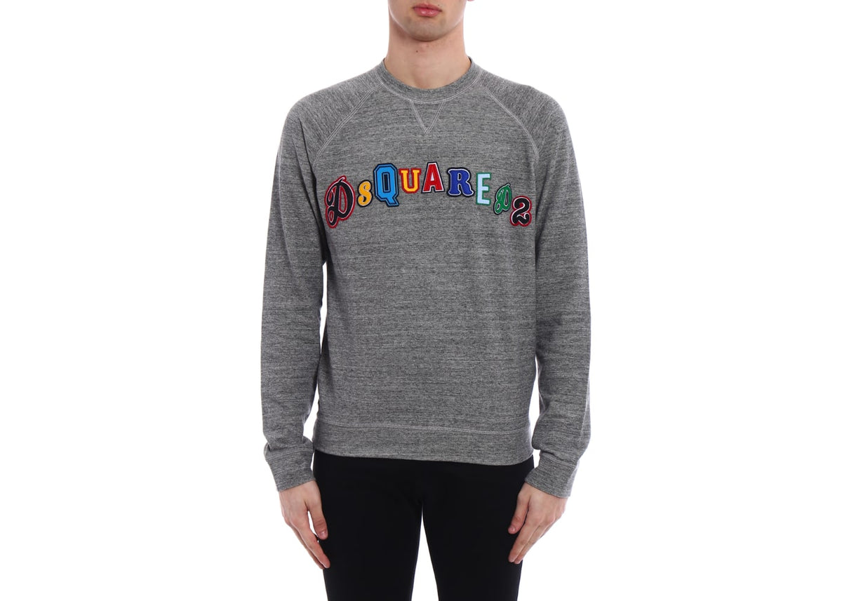 Dsquared2 Colourful Logo Patches Sweatshirt Grey