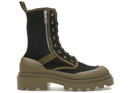 Bottega Veneta Lace-Up Boots Black Green