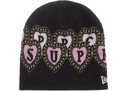 Supreme New Era Hearts Beanie Black