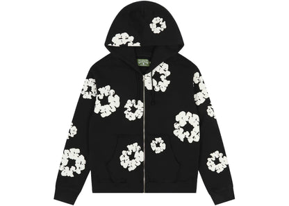 Denim Tears Cotton Wreath Zip Up Hoodie Black