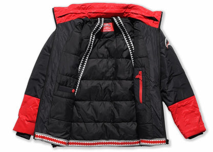 Sprayground Spray Down Quilted Color Block Jacket Black Red