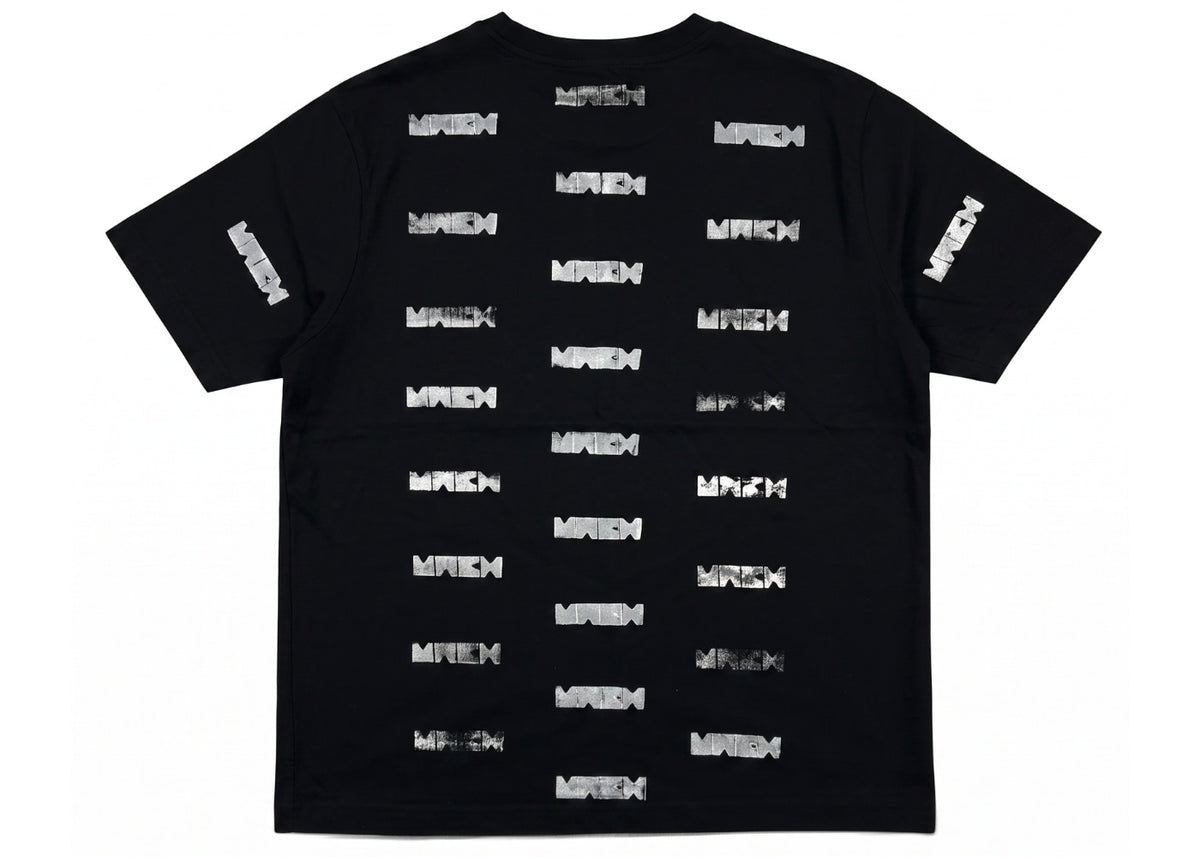 Mach Designs White All Over Print Classic Logo T-shirt Black