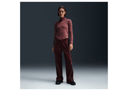 Nike Sportswear Collection Women's Slim 1/2-Zip Long-Sleeve Logo Top Red Sepia/Light Orewood Brown/Red Sepia