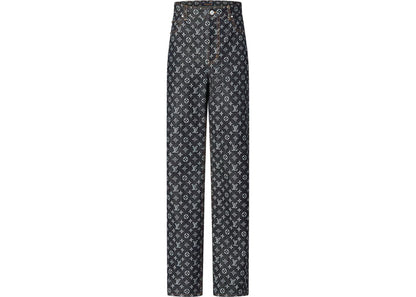 Louis Vuitton Monogram Jacquard Denim Skate Pants Black
