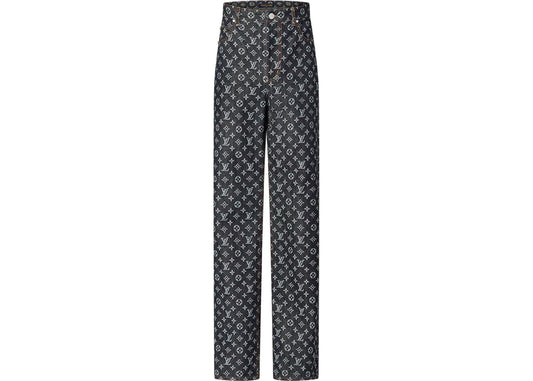 Louis Vuitton Monogram Jacquard Denim Skate Pants Black