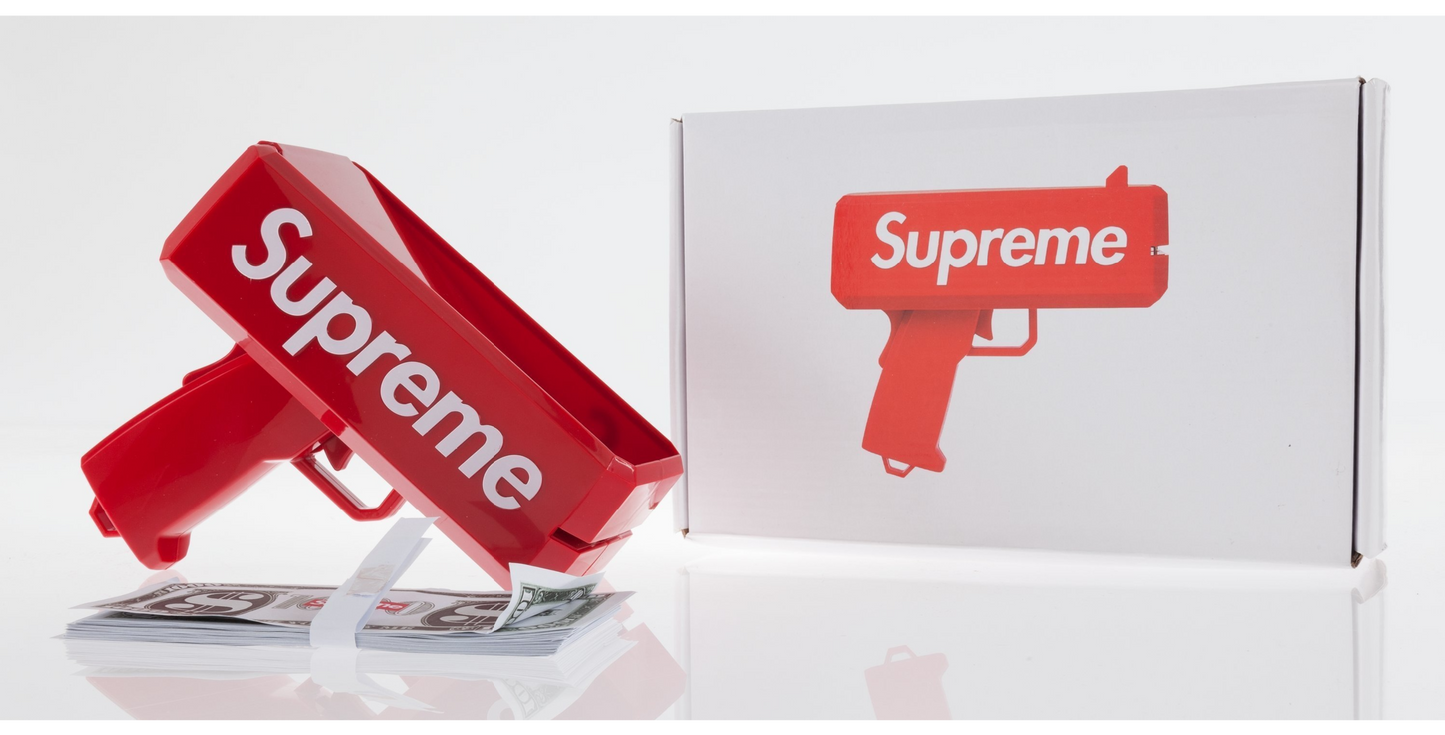 Supreme Cash Cannon Money Dollar Toy Plastic Gun Red (SS17)