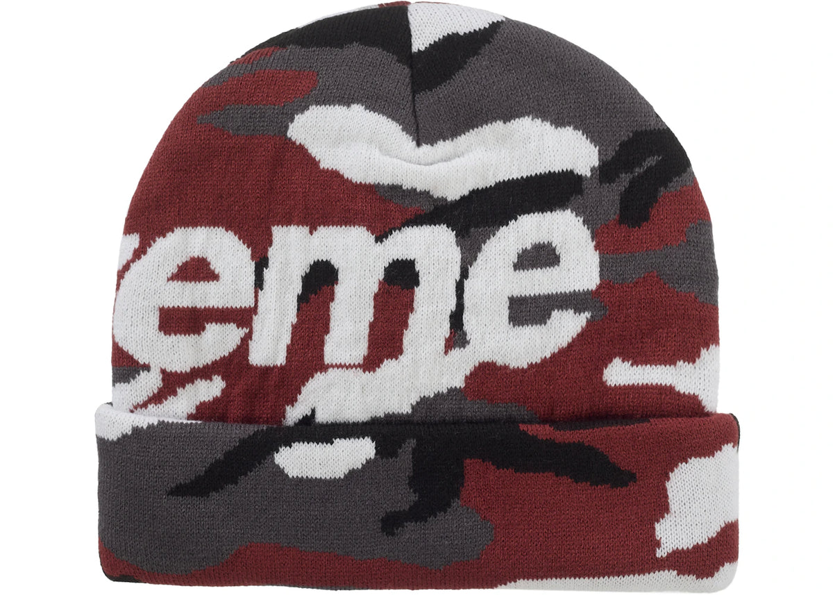 Supreme Camo Big Logo Beanie Red Camo