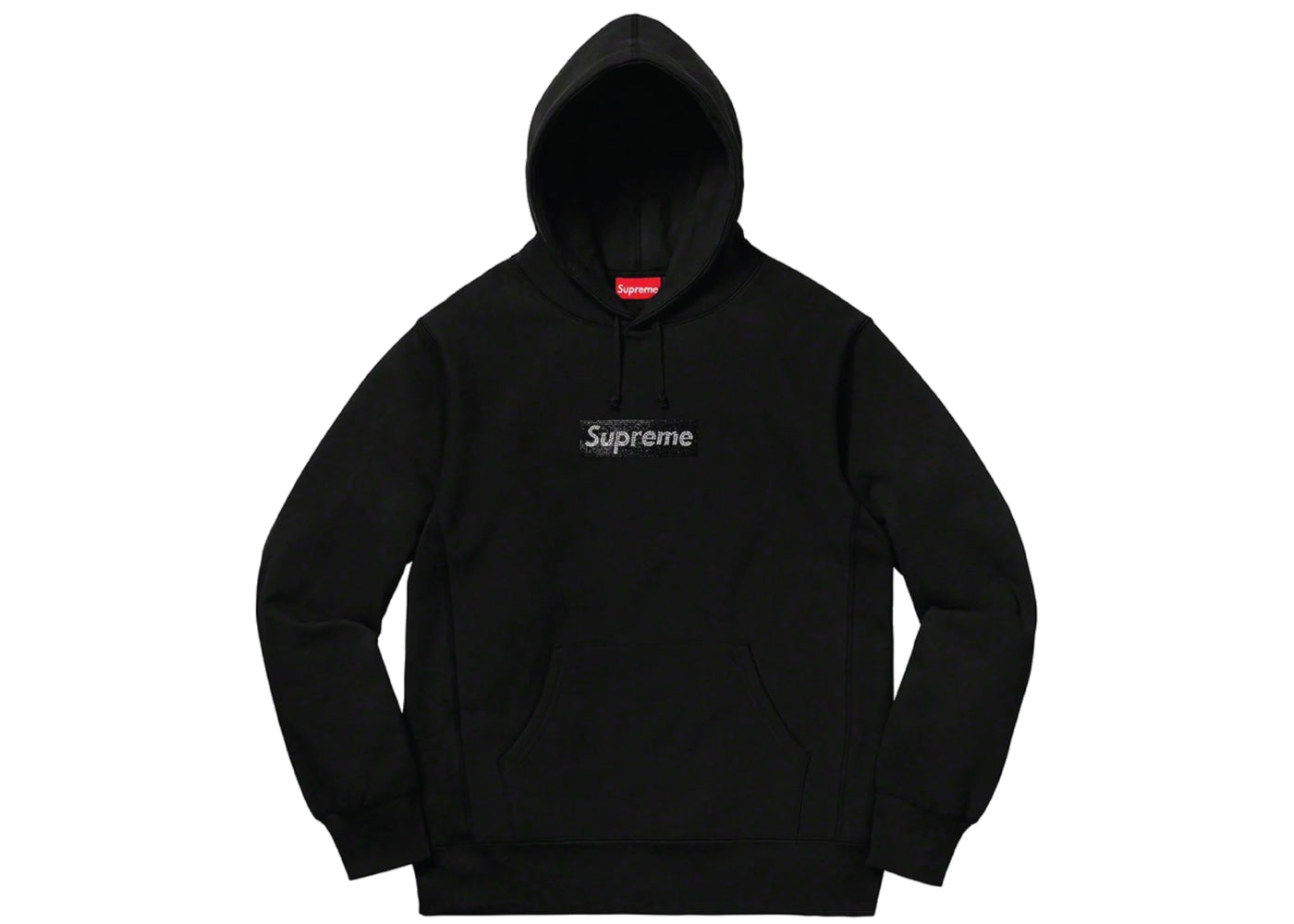Supreme Swarovski Box Logo Hooded Sweatshirt Black