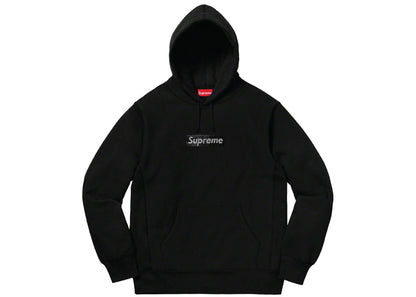 Supreme Swarovski Box Logo Hooded Sweatshirt Black