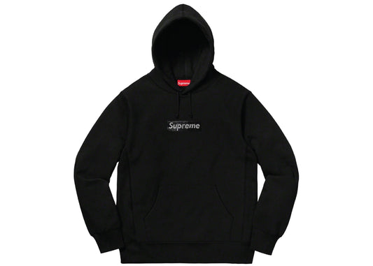 Supreme Swarovski Box Logo Hooded Sweatshirt Black