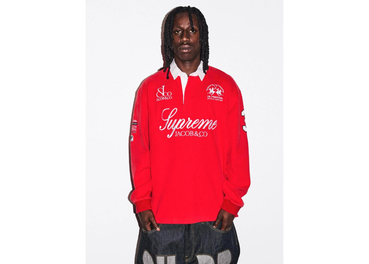 Supreme La Martina Jacob & Co Rugby Long Sleeve Polo Red