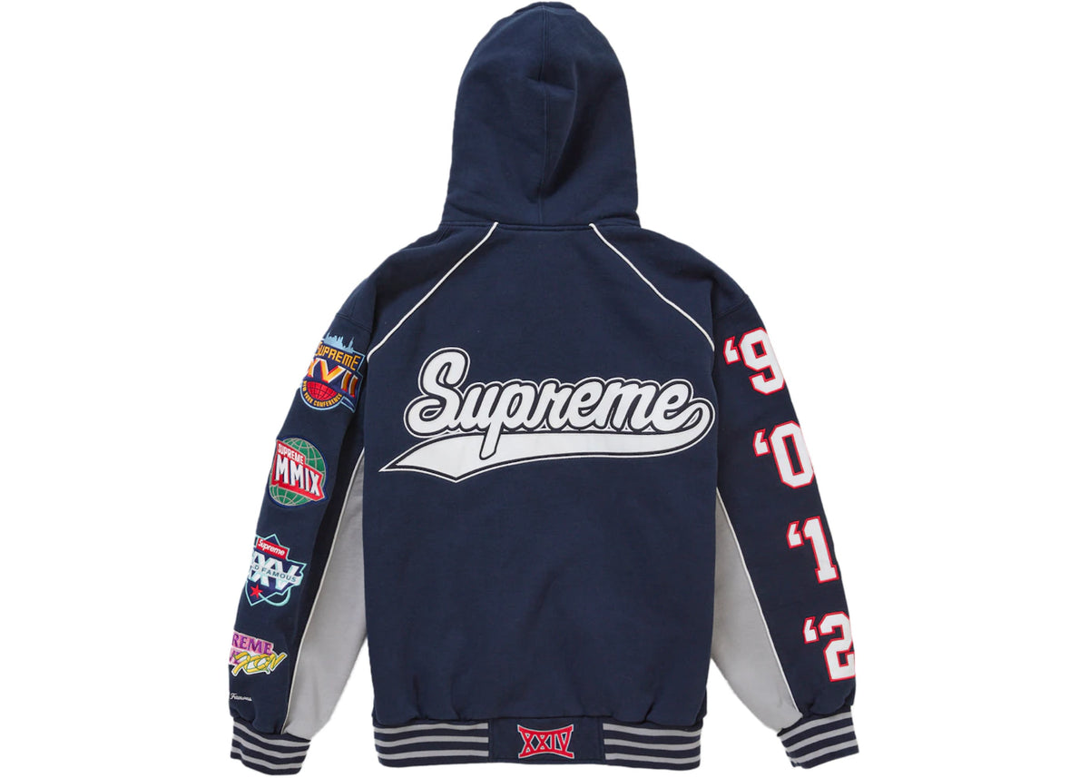 Supreme Playoffs Zip Up Hooded Sweatshirt Navy