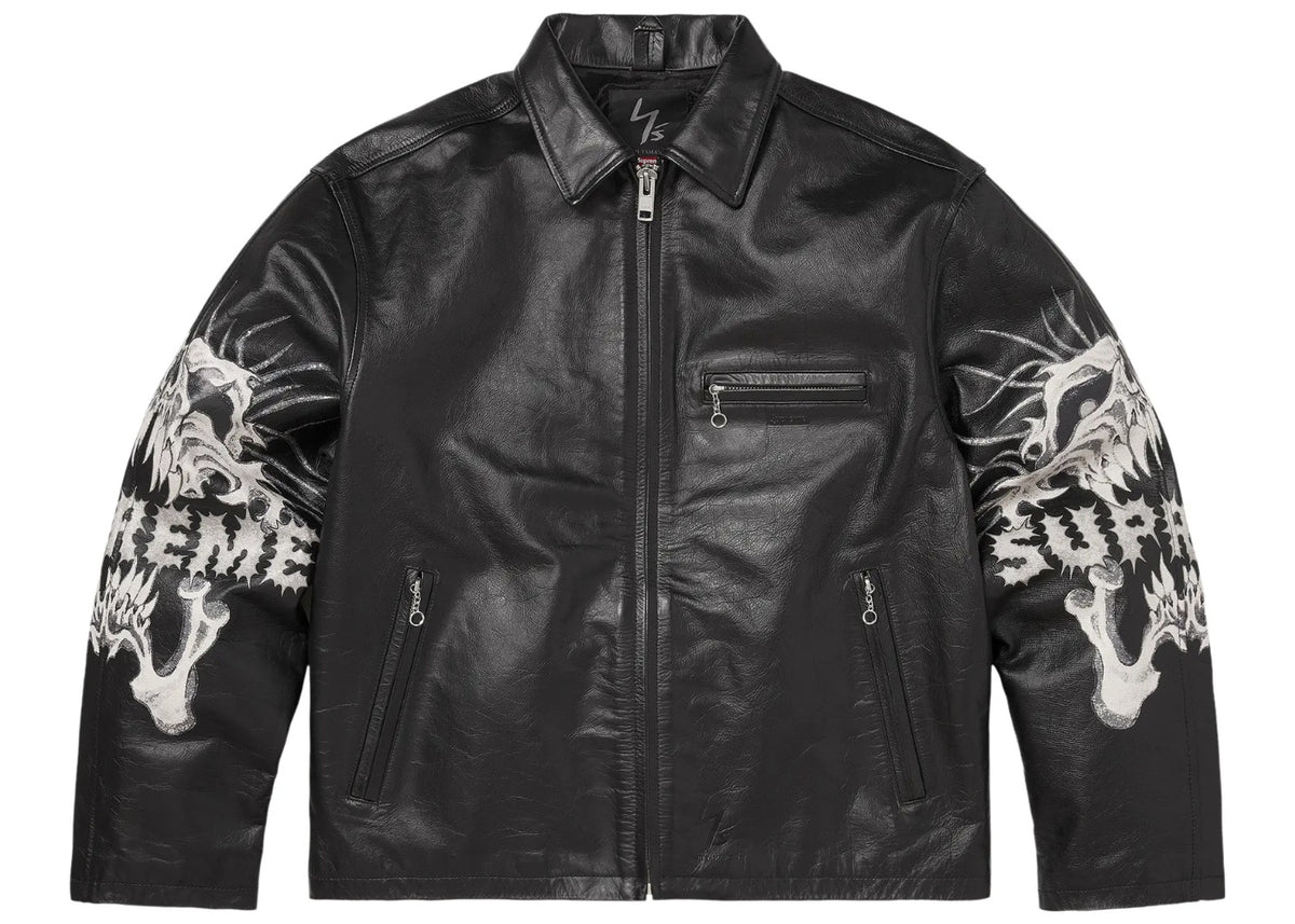 Supreme Y's by Yohji Yamamoto Leather Jacket Black