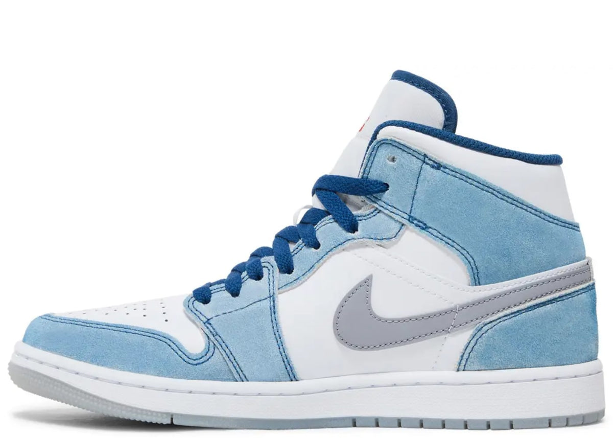 Air Jordan 1 Mid French Blue Fire Red
