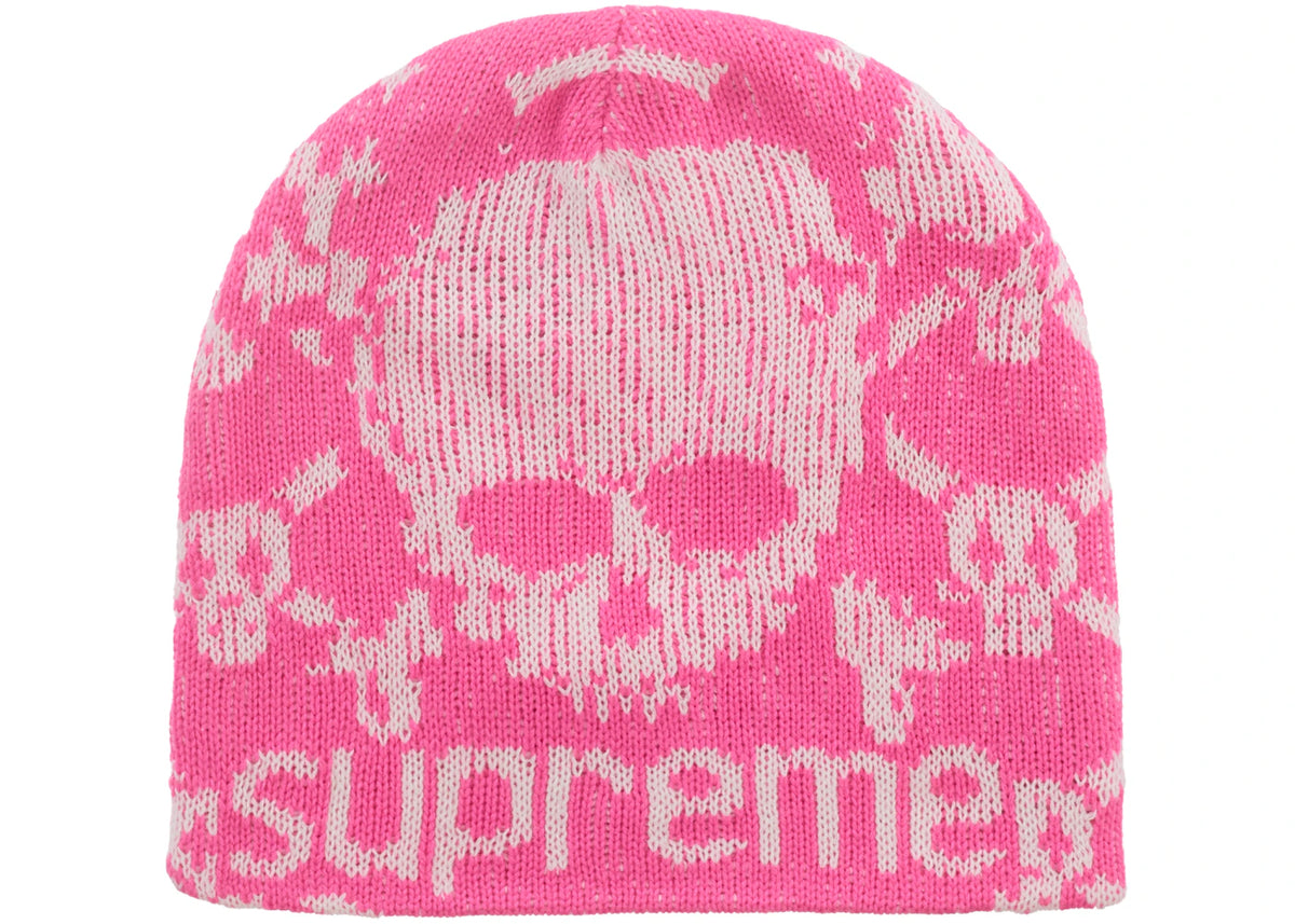Supreme Vanson Leathers Skull Beanie Pink