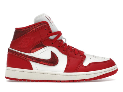 Jordan 1 Mid SE Red Cracked Leather (Women's)