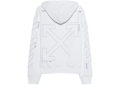 Off-White Diag Unfinished Hoodie White Silver