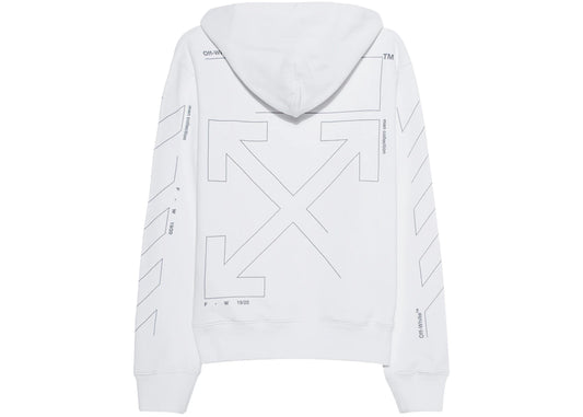 Off-White Diag Unfinished Hoodie White Silver